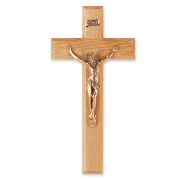 Oak Wood Wall Crucifix, 10" Oak Wood Wall Crucifix, 10"
