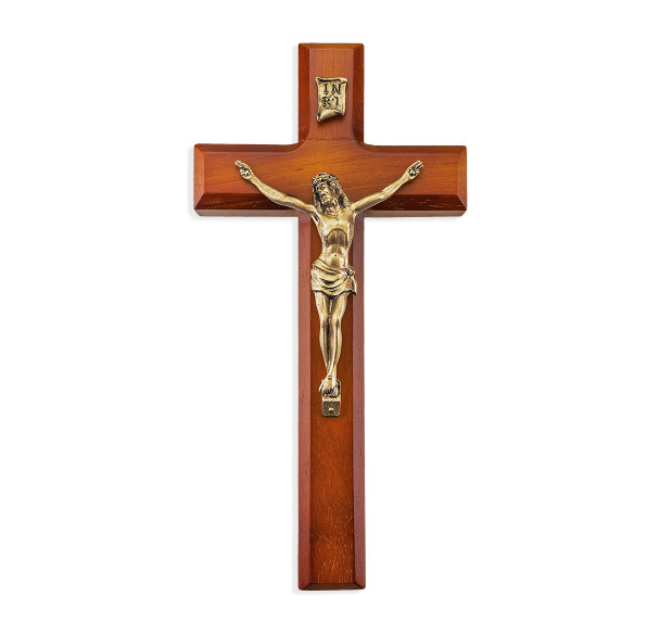 Tutone Wood Wall Crucifix, 10"
