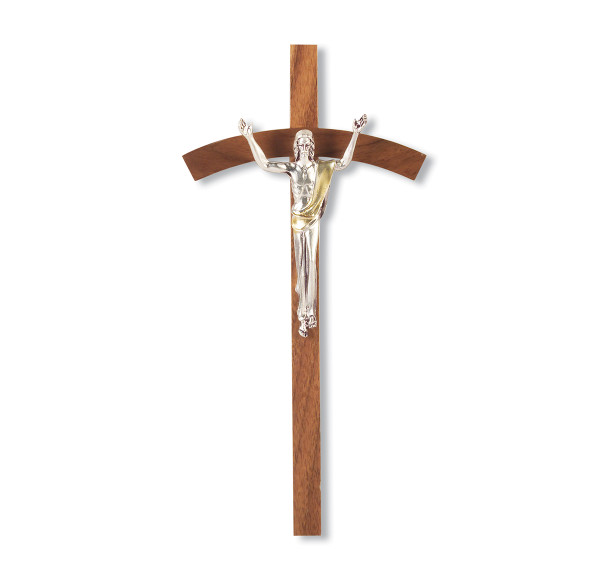 Genuine Walnut Wood Wall Crucifix,8" Genuine Walnut Wood Wall Crucifix,8"