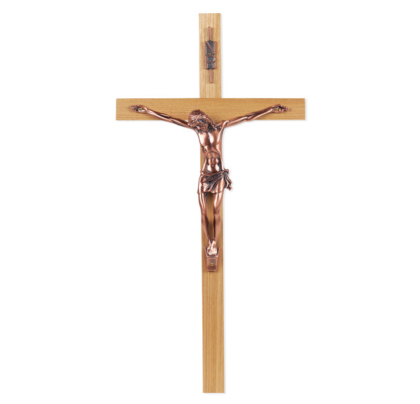 Oak Wall Crucifix, 12"