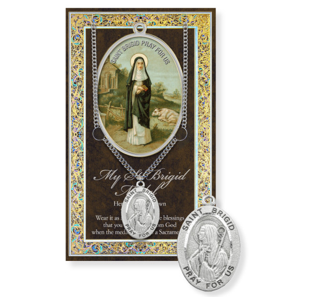 Saint Brigid Biography Pamphlet and Patron Saint Medal