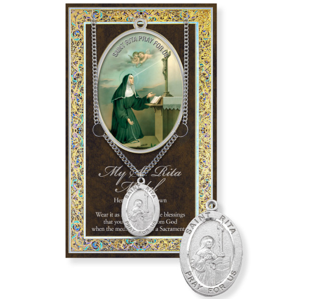 Saint Rita Biography Pamphlet and Patron Saint Medal