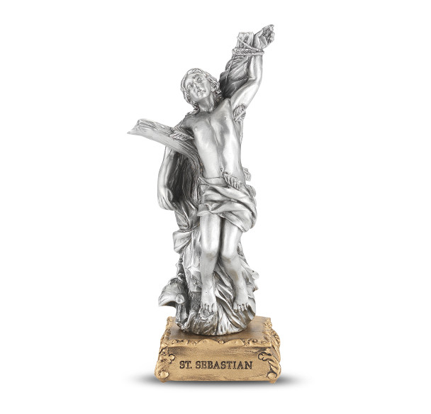 St. Sebastian the Soldier Pewter Statue