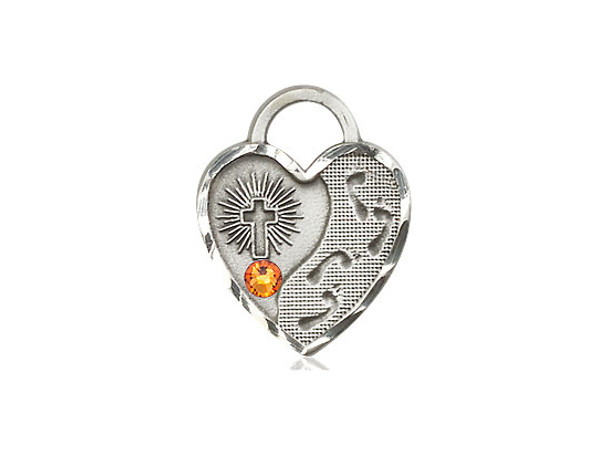 Footprints Heart Birthstone Pendant Footprints Heart Birthstone Pendant