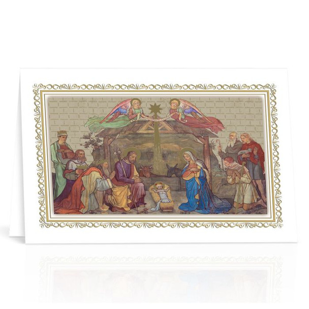 Nativity Stucco Scene Christmas Card (10 pack)