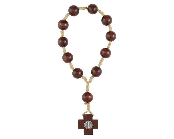 St. Benedict One Decade Door Knob Brown Bead Rosary St. Benedict One Decade Door Knob Brown Bead Rosary