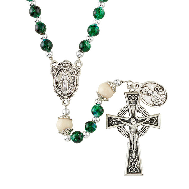 St. Patrick Marbled Celtic Rosary St. Patrick Marbled Celtic Rosary