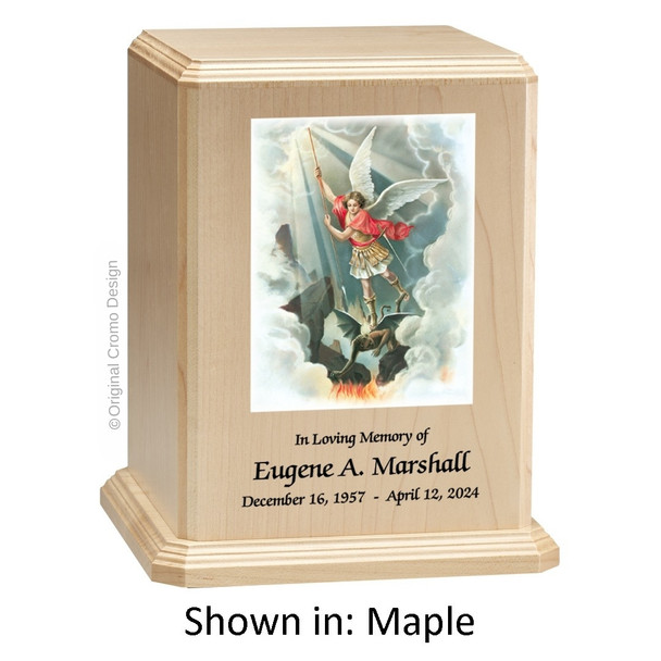 Saint Michael Maple Wood Urn 