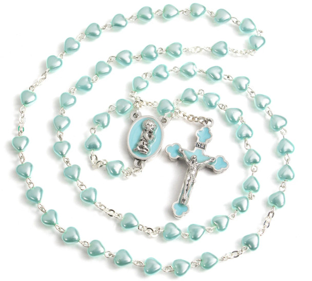 Blue Heart Shaped Rosary