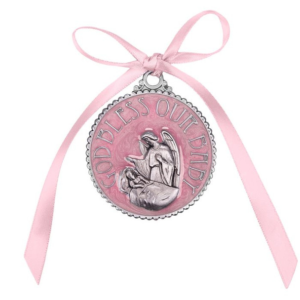 Pink Epoxied Crib Medal