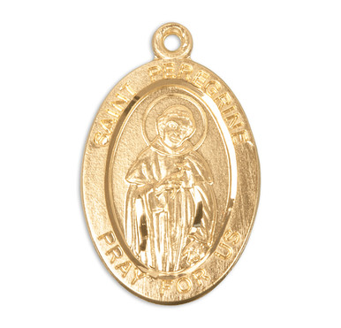 Patron Saint Peregrine Oval Gold Over Sterling Silver Medal - Catholic ...