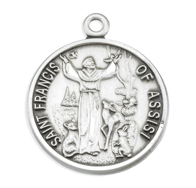Saint Francis of Assisi Round Sterling Silver Medal - Catholic Online ...