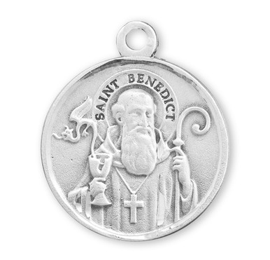 Saint Benedict Round Sterling Silver Medal - Catholic Online Shopping ...