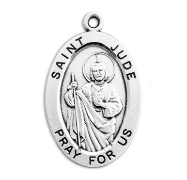 Patron Saint Jude Oval Sterling Silver Medal - Catholic Online Shopping ...
