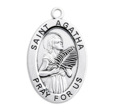 Saints For Sinners Saint Agatha Hand Painted Medal main image 1