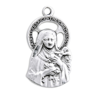 Saint Therese of Lisieux Cut Out Sterling Silver Medal - Catholic ...