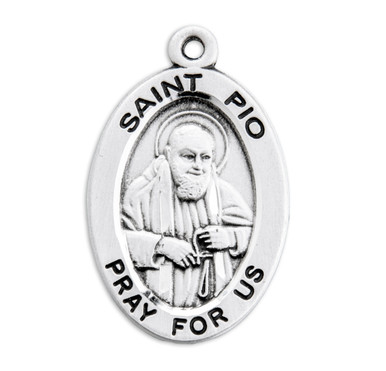 Patron Saint Pio Oval Sterling Silver Medal - Catholic Online Shopping ...