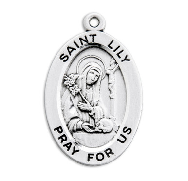 Patron Saint Lily Oval Sterling Silver Medal - Catholic Online Shopping ...