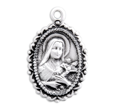 Saint Therese of Lisieux Oval Sterling Silver Medal - Catholic Online ...