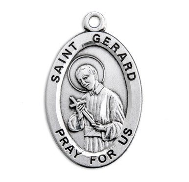 Patron Saint Gerard Oval Sterling Silver Medal - Catholic Online ...