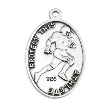 Saint Christopher Oval Sterling Silver Football Male Athlete Medal ...