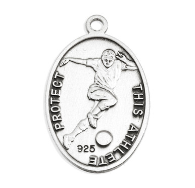 Saint Christopher Oval Sterling Silver Soccer Male Athlete Medal ...