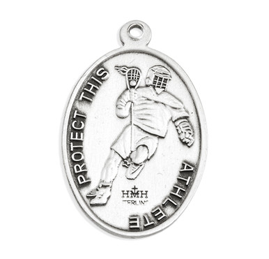 Saint Christopher Oval Sterling Silver Lacrosse Male Athlete Medal ...