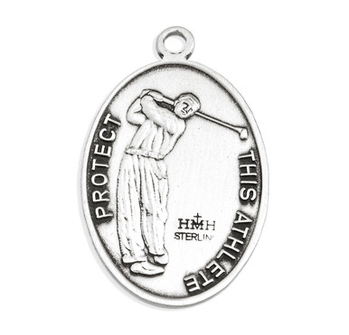 Saint Sebastian Oval Sterling Silver Golf Male Athlete Medal - Catholic ...
