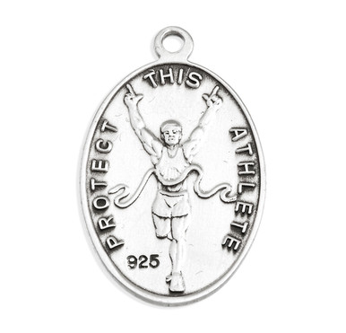 Saint Sebastian Oval Sterling Silver Track Male Athlete Medal ...