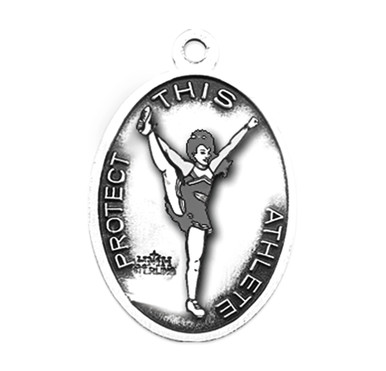 Saint Christopher Oval Sterling Silver Female Cheer Athlete Medal ...