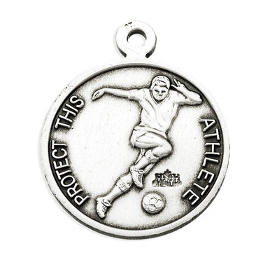 Saint Christopher Round Sterling Silver Soccer Male Athlete Medal ...
