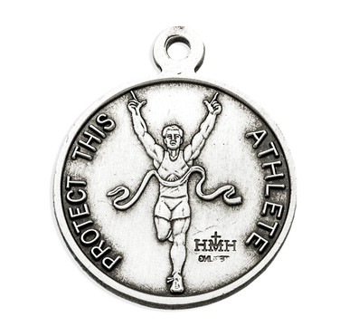 Saint Christopher Round Sterling Silver Track Male Athlete Medal ...