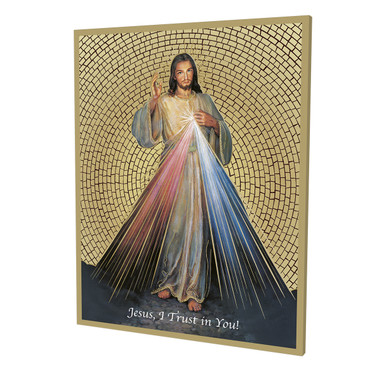 Divine Mercy Gold Foil Mosaic Plaque - Catholic Online Shopping - World ...