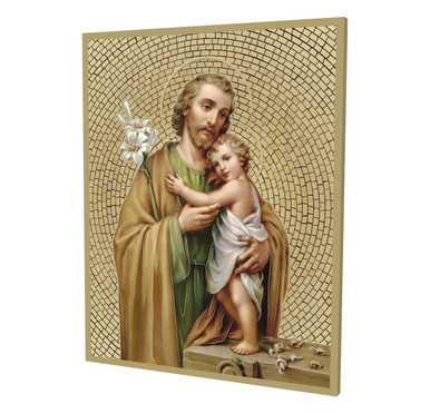 Saint Joseph Gold Foil Mosaic Plaque - Catholic Online Shopping - World ...