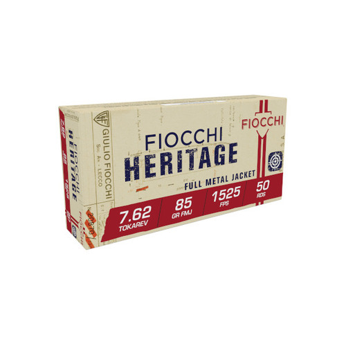 FIOCCHI HERITAGE 7.62X25MM TOKAREV 85GR FMJ AMMO (50 ROUNDS)