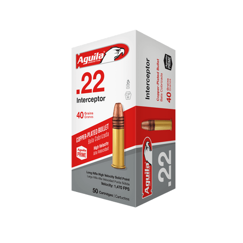 AGUILA 22LR INTERCEPTOR 40GR JHP AMMO (50 ROUNDS)