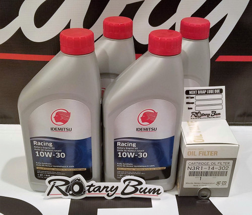 Idemitsu 10W-30 Full Synthetic Rotary Oil Change 4 qt. Kit w/ Mazda OEM Filter N3R1, 2009-2011