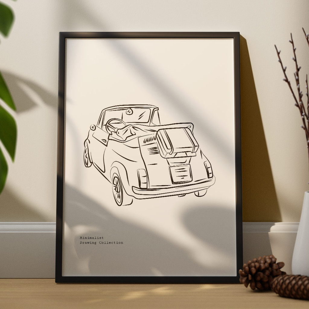 Line Art, Travel More With A Vintage Car