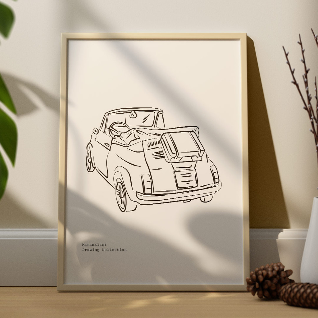 Line Art, Travel More With A Vintage Car