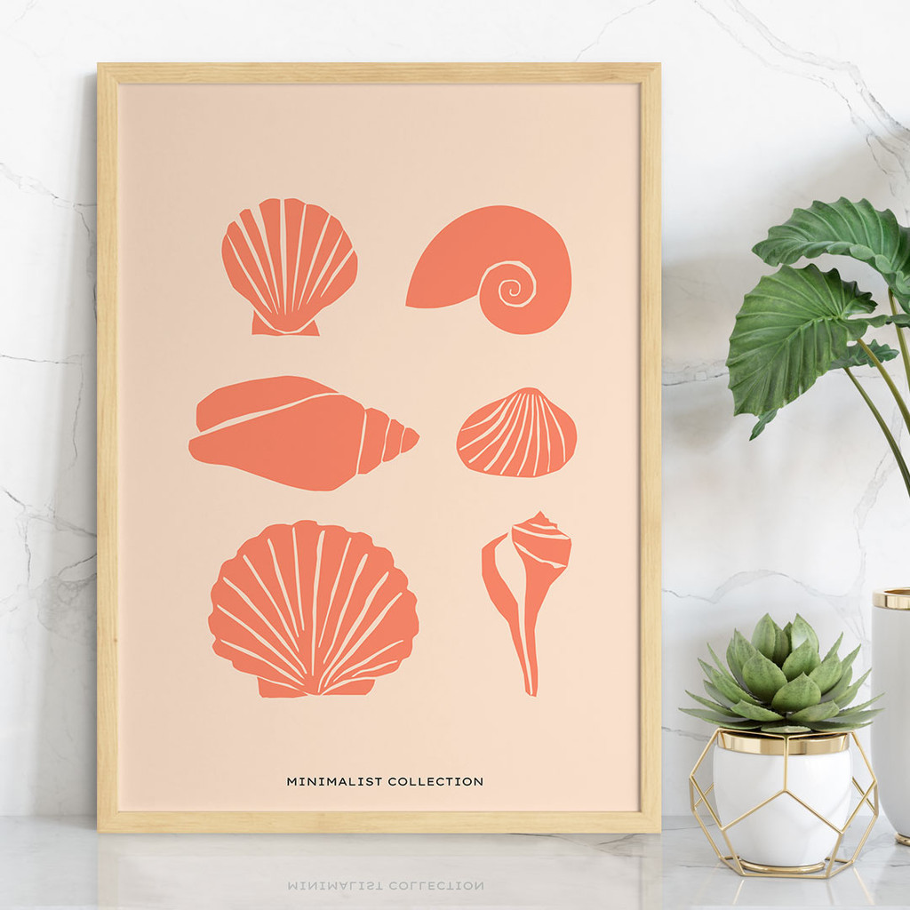 Ocean Life, Minimalist Seashells