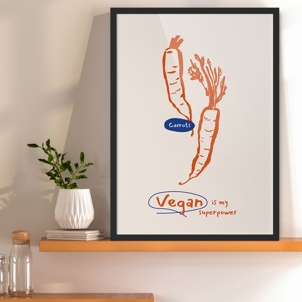 Carrots, Vegan is my superpower