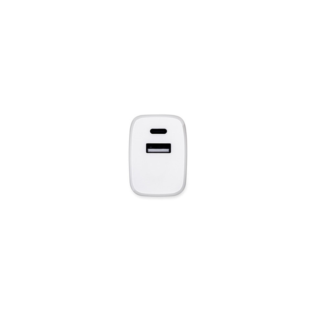WEGENER. Προσαρμογέας ρεύματος με θύρα USB-A 18W και USB-C 20W σε 100% rABS