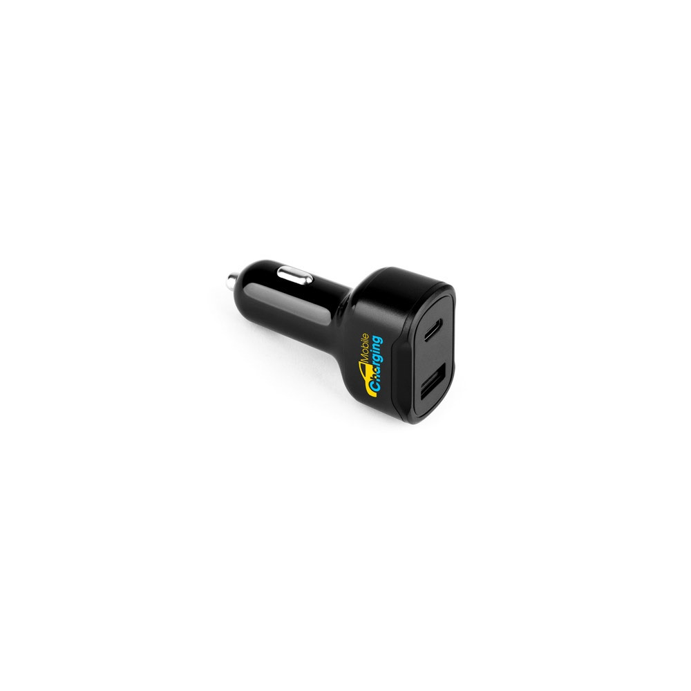 DIRAC. Προσαρμογέας αναπτήρα τσιγάρου με θύρα USB-A 18W και USB-C 20W από ανακυκλωμένο ABS (100% rABS)