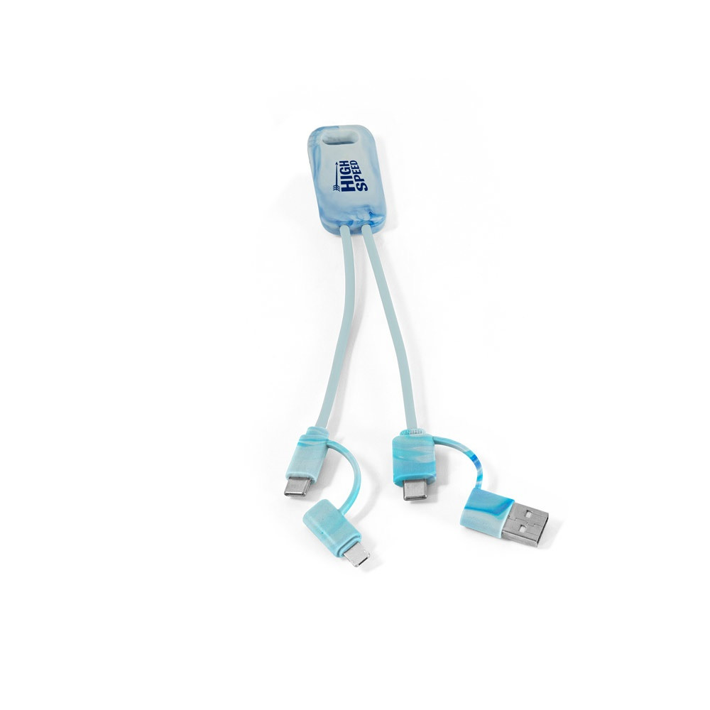 BERNERS. Εξαιρετικά γρήγορο καλώδιο USB 6 σε 1 από aνακυκλωμένο PET (100% rPET)