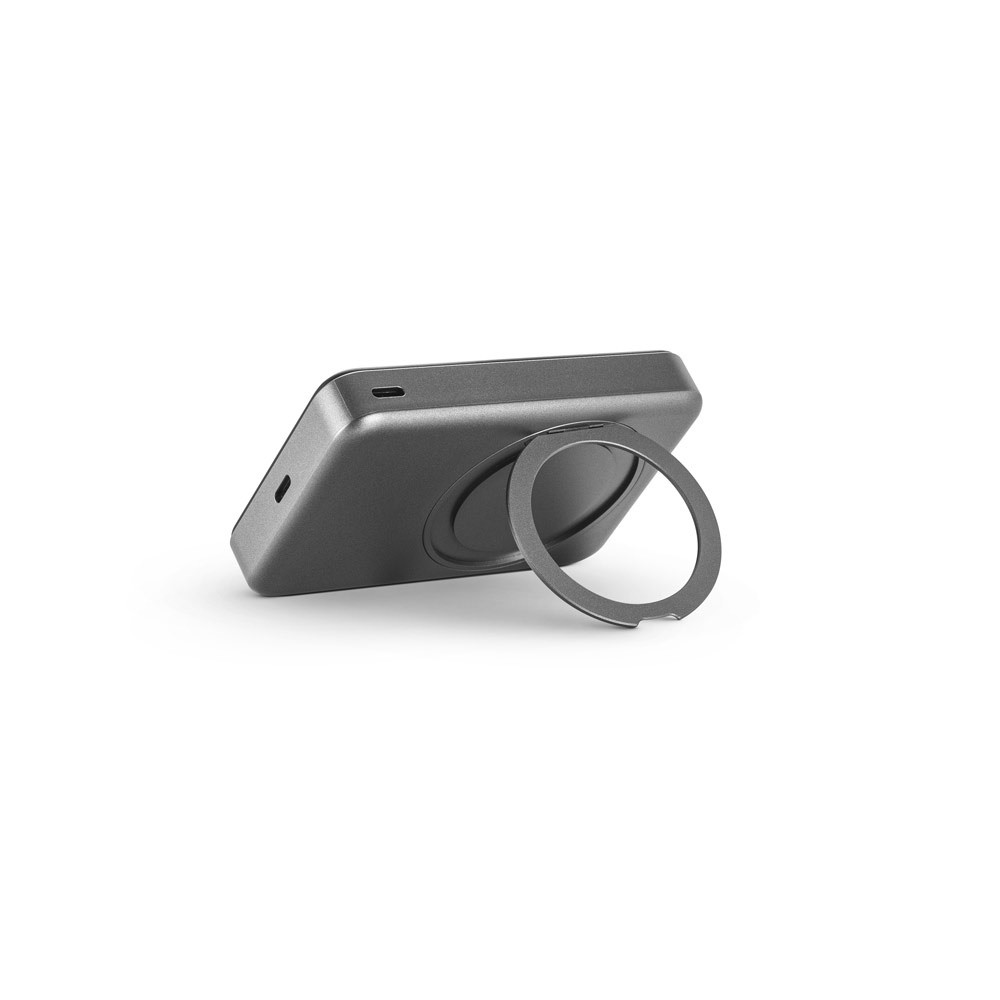 WARSHEL 10. Μαγνητικό power bank 10'000 mAh με ασύρματο φορτιστή 15W superfast από ανακυκλωμένο ABS (100% rABS) με βάση στήριξης
