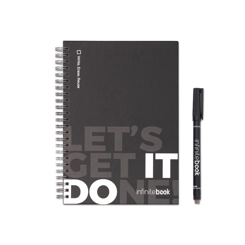 STARTER KIT INFINITEBOOK. Σετ "Infinitebook" με σκληρό εξώφυλλο, 1 σετ καθαρισμού, 1 μαρκαδόρο και 1 θήκη στυλό