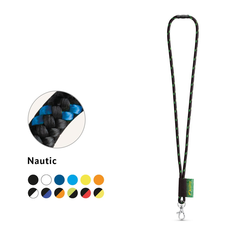 MANSFIELD. ΣΕΤ Κορδόνι NAUTIC μακρύ (Ø 7 mm) με καραμπίνερ πύλης 9 mm και κούμπωμα ασφαλείας Ø 7 mm