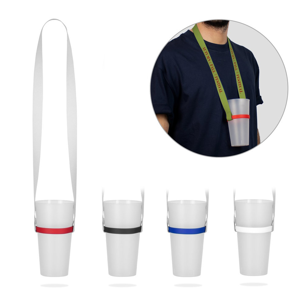 BOLTON. ΣΕΤ Κορδόνι SUBLIMATION Long II (20 mm) Duo με θήκη για ποτήρια σιλικόνης