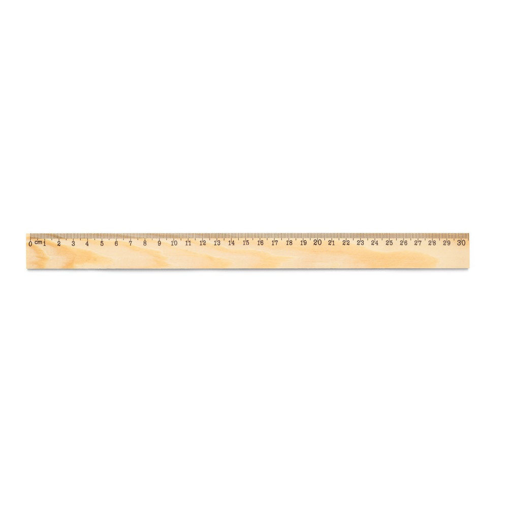 WESLEY 30. Χάρακας από ξύλο πεύκου με κλίμακα 30 cm