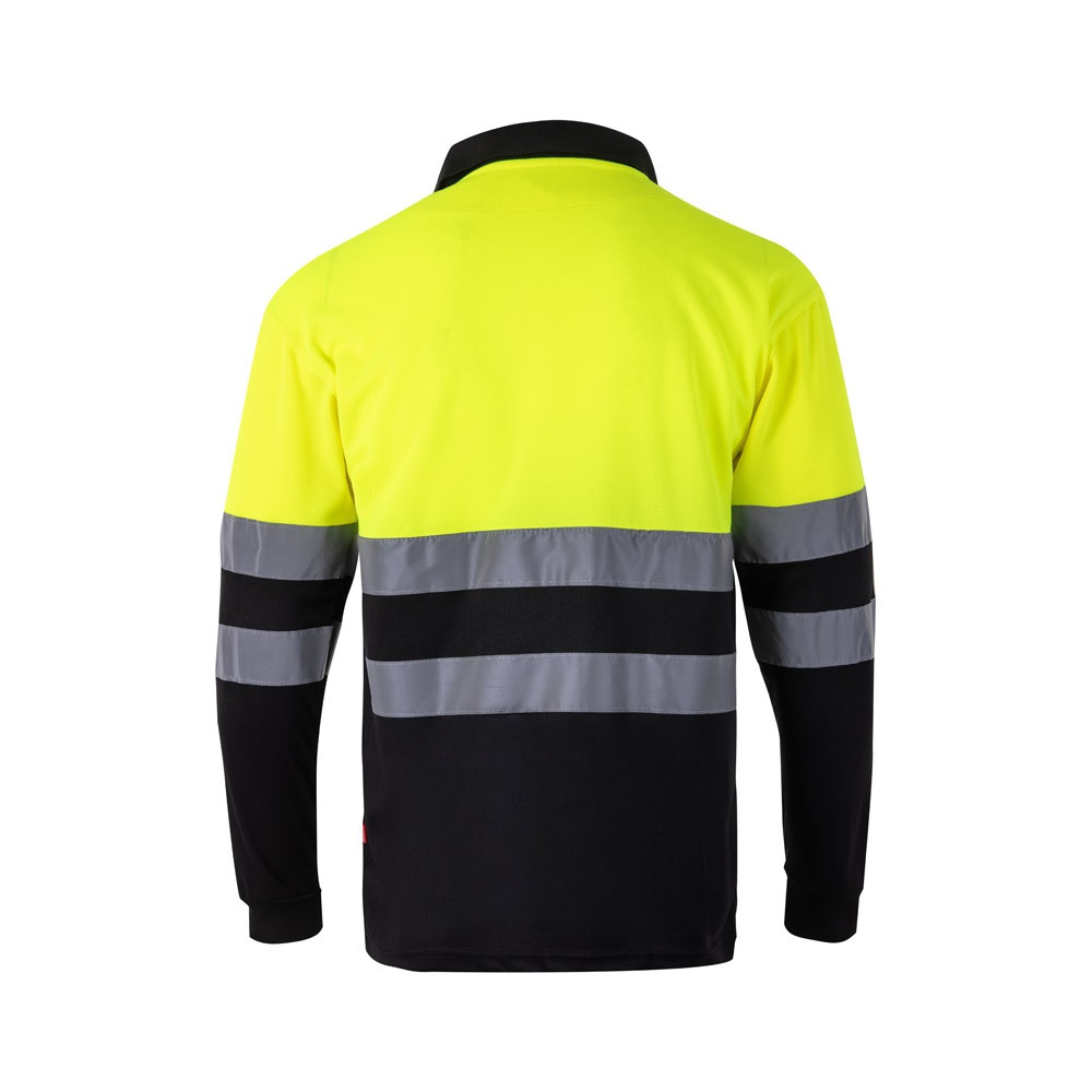 VL VULCAN LARGE. Διχρωμία πουκάμισο πόλο (160g/m²) με μακριά μανίκια, από πολυεστέρα (100%)